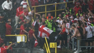 اشتباكات بين جماهير تركيا وجورجيا داخل الملعب