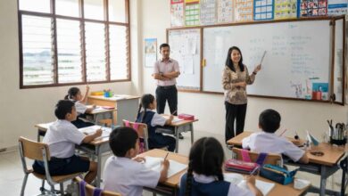 معلمان داخل فصل دراسي ضمن برنامج التدريب المدرسي في متليزيا 2027