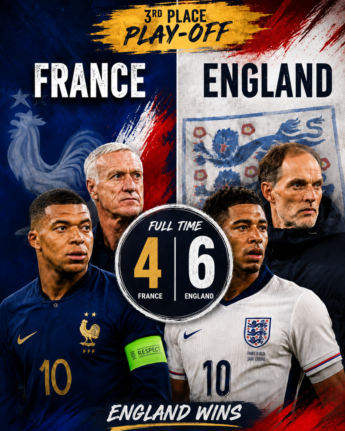 England, France